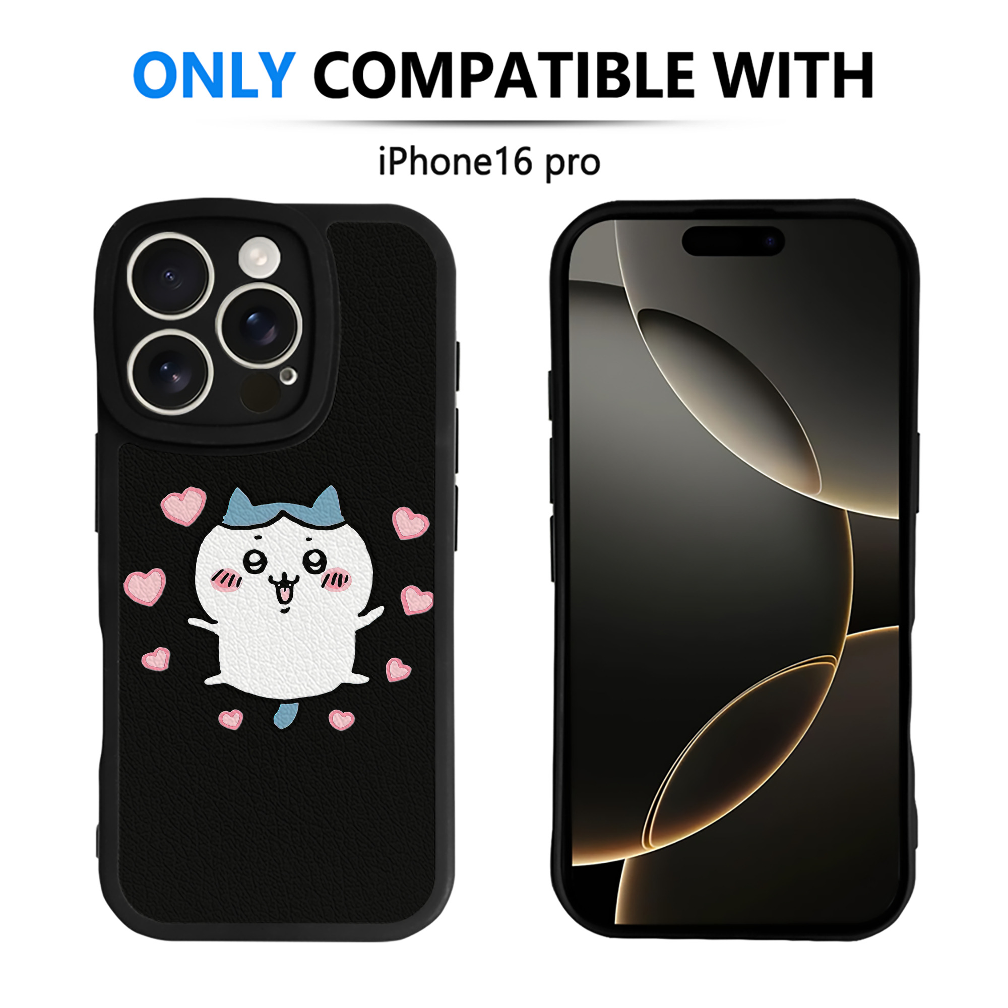（画像用） ちいかわ ハチワレ Chii-kawa hachiware 【iPhone 16シリーズ対応】シリコンスマホケース（レザー調） 材質：シリコン